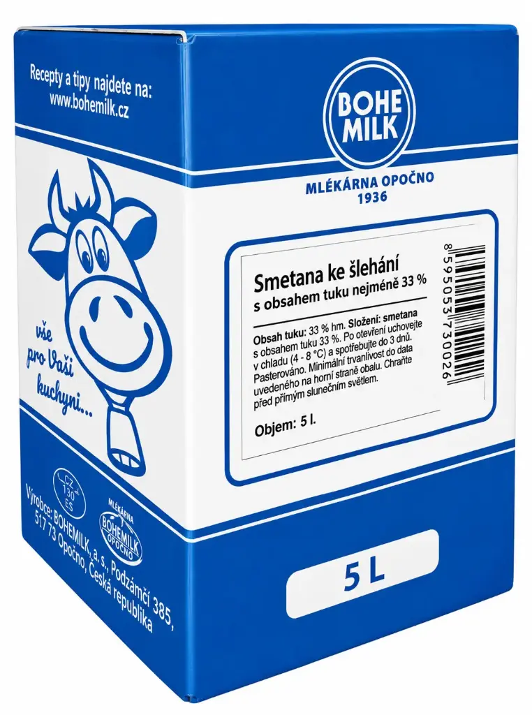Smotana na šľahanie 5 l tuk min. 33%